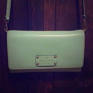 Kate Spade Mint cross shoulder clutch